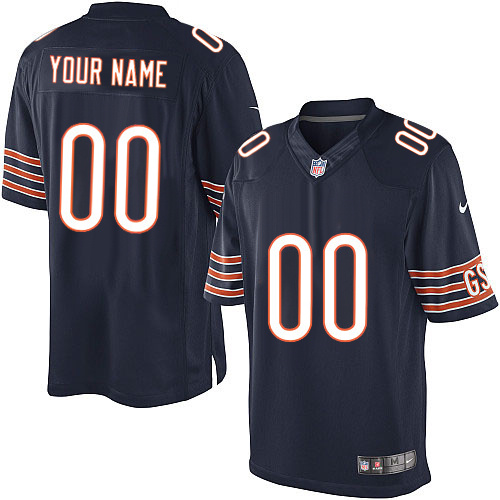 Men's Limited Nike Jersey Navy Blue Home - Customized NFL Chicago Bears